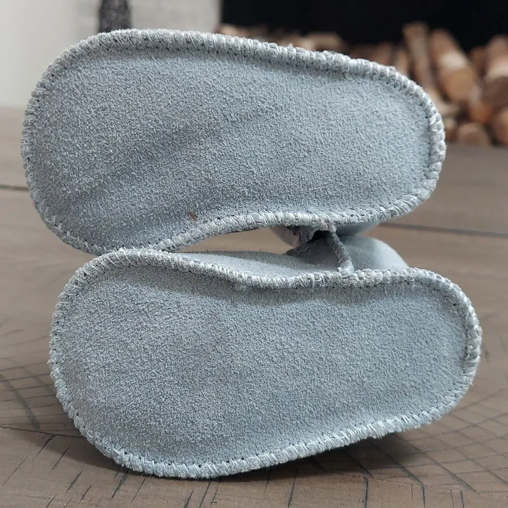 EMU Australia Light Blue Suede Wool Lined Baby Boots 0-6 Months